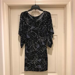 NORMA KAMALI Splattered Stretch Kimono Tunic Top M